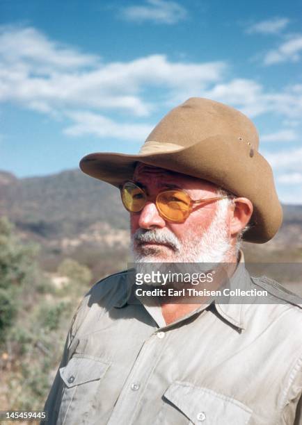 Author Ernest Hemingway poses for a portrait while on a big game hunt in September 1952 in Kenya.