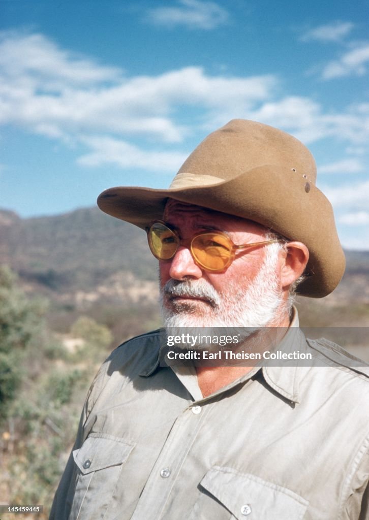Hemingway Photo Author Ernest Hemingway poses for a portrait while on a big game hunt ...