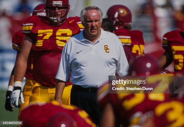 John Robinson, Head Coach for the University of Southern California USC Trojans looks on during the NCAA Pac-10 Conference college football game...