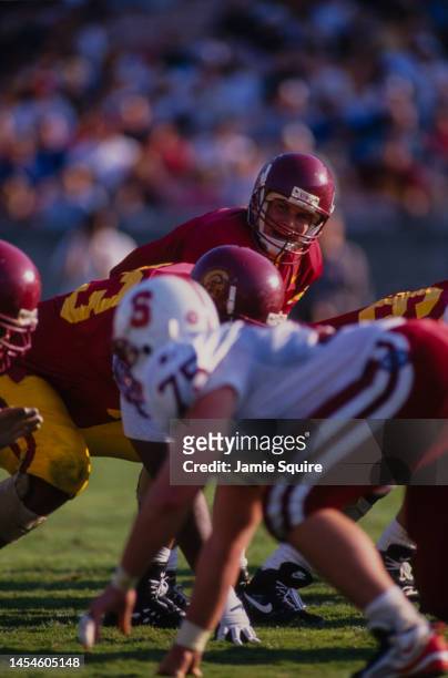 Kyle Wachholtz, Quarterback for the University of Southern California USC Trojans calls the play on the line of scrimmage during the NCAA Pac-10...