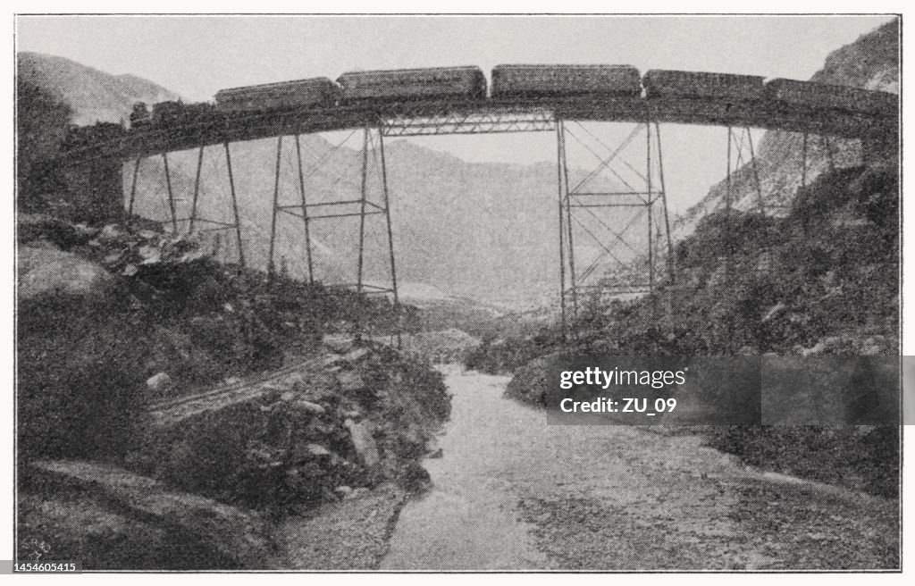 Georgetown Loop Railroad, Colorado, USA, halftone print, published in 1899