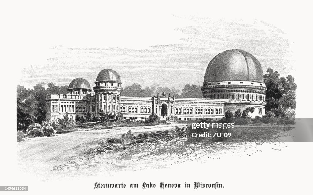Yerkes Observatory, Williams Bay, Wisconsin, USA, halftone print, published 1899