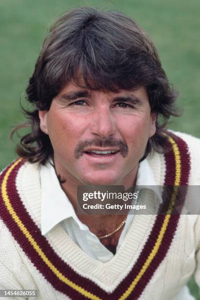 Northants and England batsman Allan Lamb pictured during the 1984 in Northampton, United Kingdom.