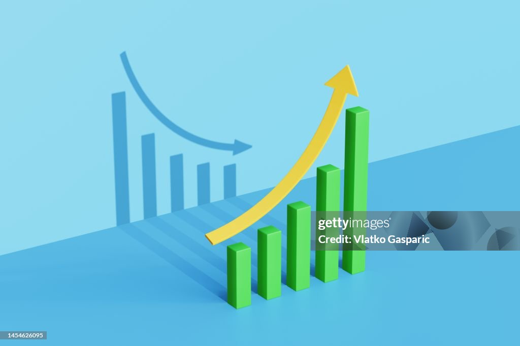 Shadow Inflation Chart Growth Chart With A Shadow Of A Falling Crash Recession Chart High-Res ...