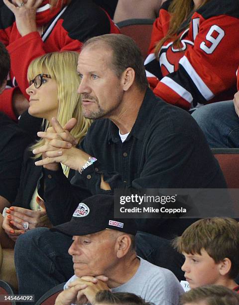 Former professional football coach Bill Cowher attends the Los Angeles Kings vs the New Jersey Devils game one during the 2012 Stanley Cup final at...