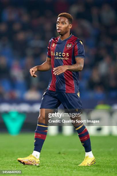 Charly Musonda of Levante UD looks on during the Copa del Rey Round of 32 match between Levante UD and Getafe CF at Ciutat de Valencia on January 03,...