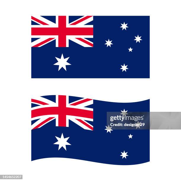 flagge von australien vector design. - australische flagge stock-grafiken, -clipart, -cartoons und -symbole