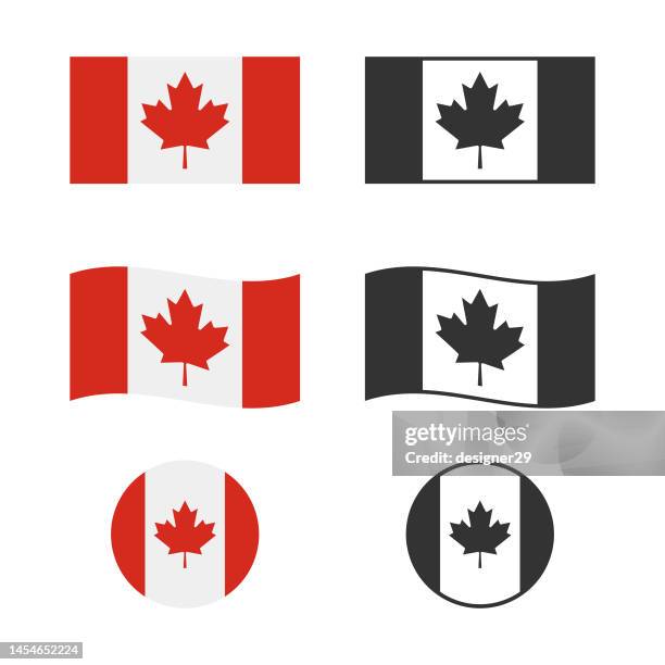 flag of canada vector design. - canada flag stock illustrations