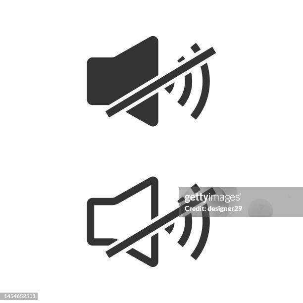 ilustrações de stock, clip art, desenhos animados e ícones de silent sound or no sound icon. - botão sem som