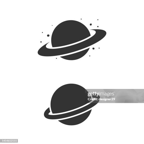 illustrations, cliparts, dessins animés et icônes de jeu d’icônes planet saturn. - saturne
