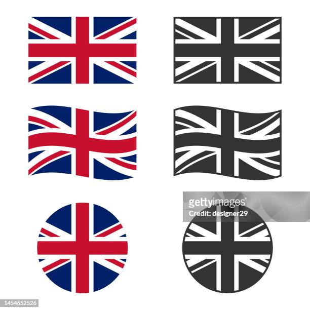 flag set of united kingdom vector design. - british flag 幅插畫檔、美工圖案、卡通及圖標