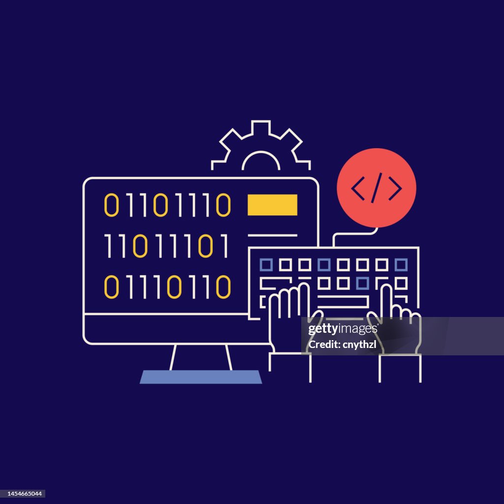 Programming Related Vector Conceptual Illustration Developer Computer ...