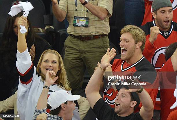 Former professional wrestler Adam "the Edge" Copeland attends the Los Angeles Kings vs the New Jersey Devils game one during the 2012 Stanley Cup...