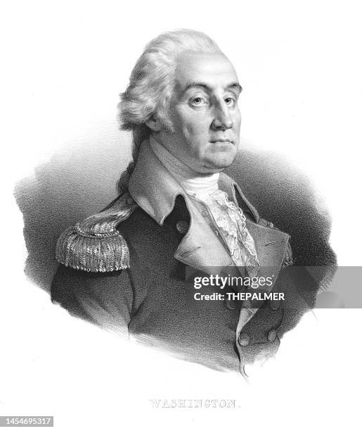 president george washington engraving 1897 - george washington portrait stock illustrations