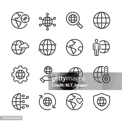 Globe Icons — Monoline Series Globe Icons — Monoline Series