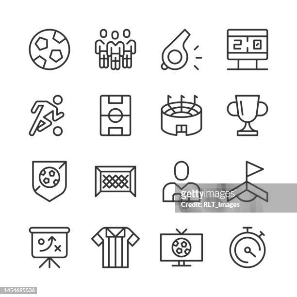 soccer icons — monoline series - scoreboard vector stock illustrations