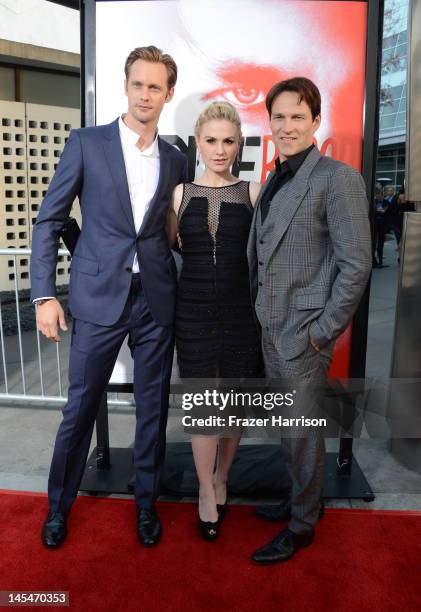 Actors Alexander Skarsgard, Anna Paquin and Stephen Moyer arrive at the Premiere Of HBO's "True Blood" 5th Season at ArcLight Cinemas Cinerama Dome...