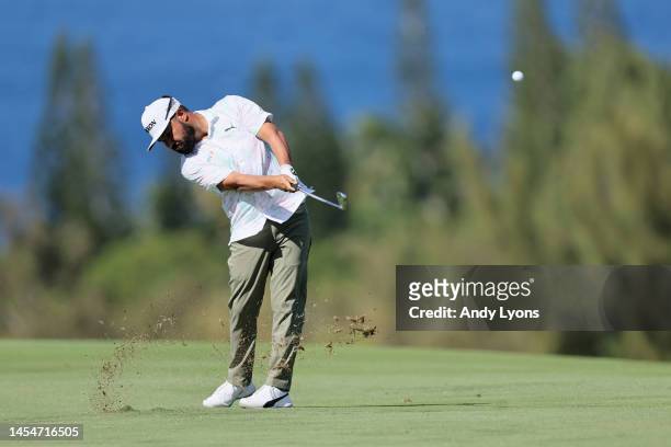 Spaun of the United States plays an approach shot on the fourth hole during the second round of the Sentry Tournament of Champions at Plantation...