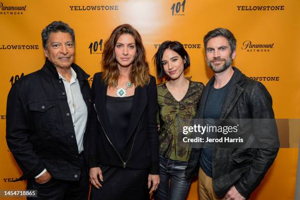 Gil Birmingham, Dawn Olivieri, Kelsey Asbille and Wes Bentley attend Paramount Network's "Yellowstone" Los Angeles SAG Event at SAG-AFTRA on January...