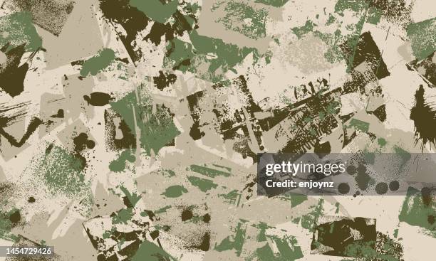 seamless camouflaged grunge textures wallpaper background - army stock illustrations