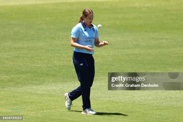 Lauren Cheatle of the NSW Breakers prepares to bowl during the WNCL match between Victoria and New South Wales at CitiPower Centre on January 07,...