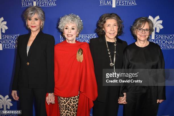 Jane Fonda, Rita Moreno, Lily Tomlin and Sally Field attend the 2023 Palm Springs International Film Festival: World Premiere of "80 For Brady" at...