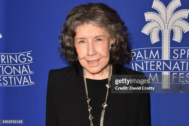 Lily Tomlin attends the 2023 Palm Springs International Film Festival: World Premiere of "80 For Brady" at Palm Springs High School on January 06,...