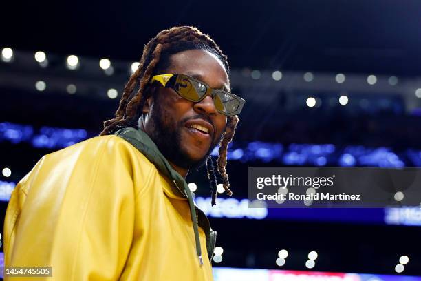 Chainz attends a game between the Atlanta Hawks and the Los Angeles Lakers in the first half at Crypto.com Arena on January 06, 2023 in Los Angeles,...