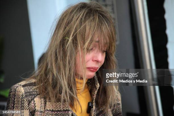 Venezuelan actress Gabriela Spanic cries after receiving a 'spiritual cleansing', on January 6, 2023 in Mexico City, Mexico.