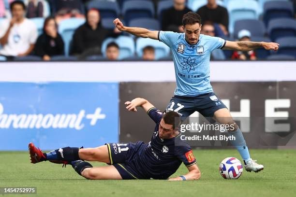 Anthony Caceres of Sydney F controls the ball during the round 11 A-League Men's match between Sydney FC and Wellington Phoenix at Allianz Stadium on...