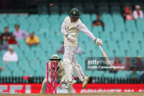 Kyle Verreynne of South Africa bats during day four of the Third Test match in the series between Australia and South Africa at Sydney Cricket Ground...