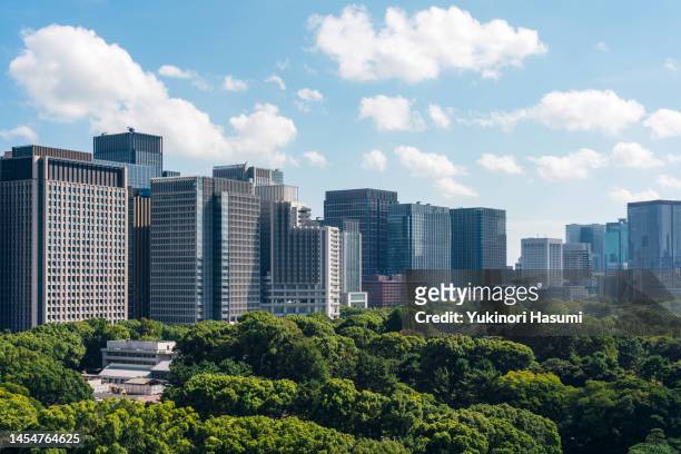 urban landscape of marunouchi and otemachi in tokyo - marunouchi stock-fotos und bilder