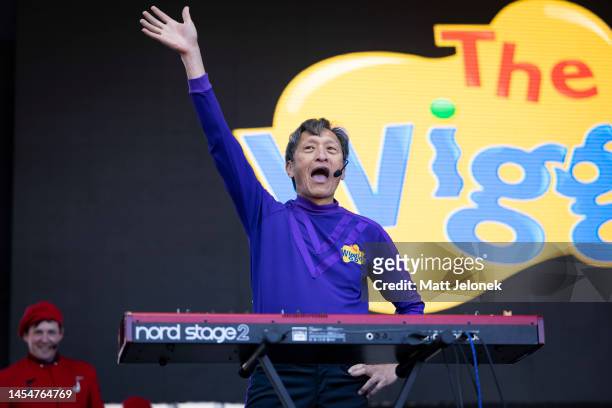 Jeff Fatt of The Wiggles performs at Falls Festival on January 07, 2023 in Fremantle, Australia.