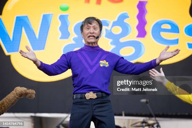 Jeff Fatt of The Wiggles performs at Falls Festival on January 07, 2023 in Fremantle, Australia.