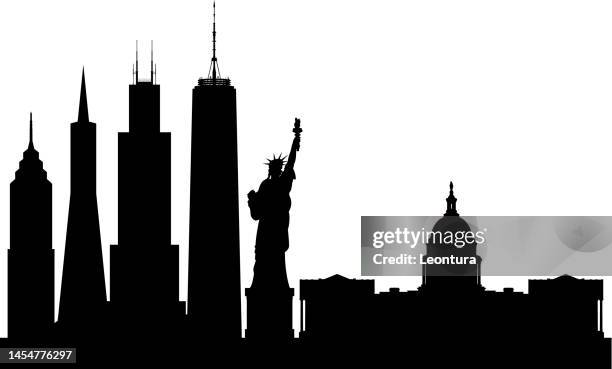american city skyline (alle gebäude sind komplett und beweglich) - one liberty plaza stock-grafiken, -clipart, -cartoons und -symbole