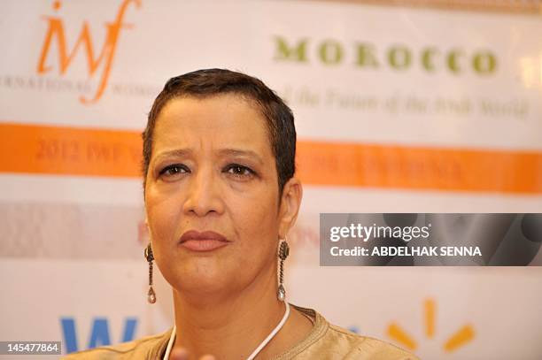 Morocco's Asma Chaabi (, president for the International Women Forum Morocco, attends the opening of the forum in Rabat on May 30, 2012. 800 women...