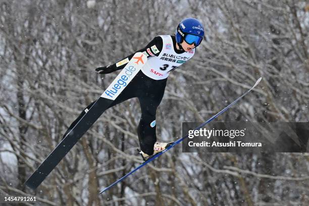 Julia Clair of France competes in the women large hill individual during the FIS Ski Jumping World Cup Sapporo at Okurayama Jump Stadium on January...