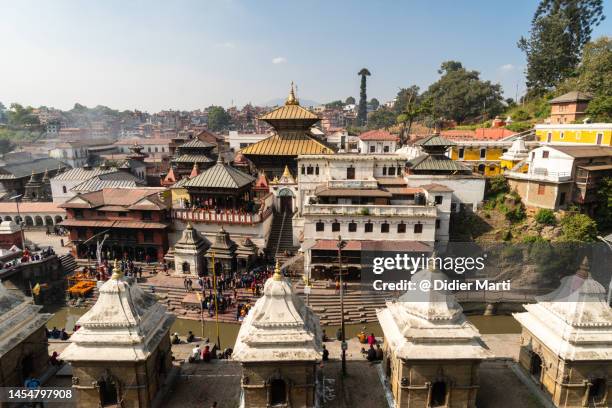 pashupatinath temple in kahtmandu - bhagmati river stock pictures, royalty-free photos & images