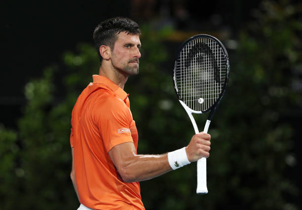 Novak Djokovic of Serbia competes against Daniil Medvedev during day seven of the 2023 Adelaide International at Memorial Drive on January 07, 2023...