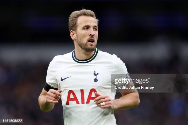 Harry Kane of Tottenham Hotspur looks on during the Emirates FA Cup Third Round match between Tottenham Hotspur and Portsmouth FC at Tottenham...