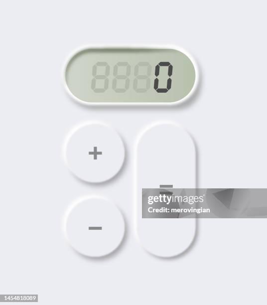 modern calculator neumorphism design - calculator stock illustrations