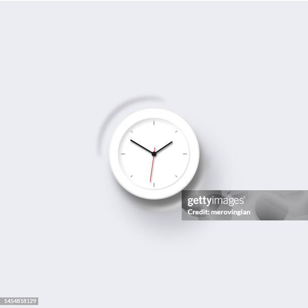 ilustrações de stock, clip art, desenhos animados e ícones de neumorphic white clock design. - relógio de parede