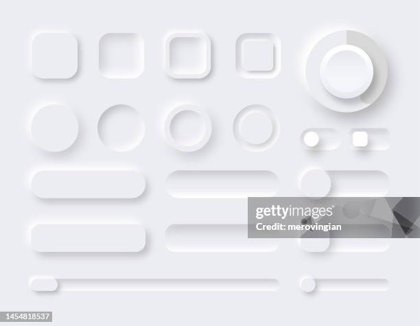 neumorphism ui-designelementsatz. einfache trendige schnittstelle für anwendungen - zahlentastatur stock-grafiken, -clipart, -cartoons und -symbole