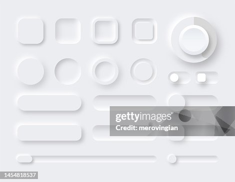 Neumorphism UI design element set. Simple trendy interface for applications Neumorphism UI design element set. Simple trendy interface for applications