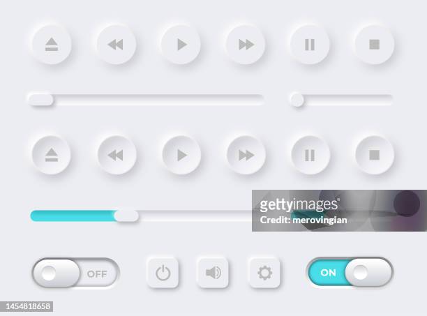 multimedia symbols and audio, music speaker volume icons. - fast forward stock illustrations