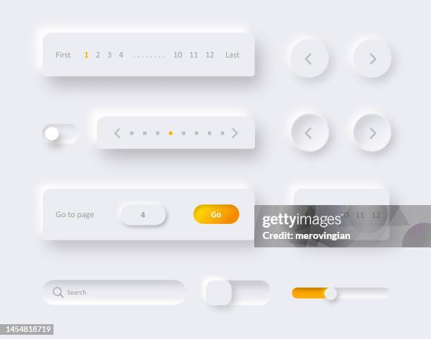 bildbanksillustrationer, clip art samt tecknat material och ikoner med user interface elements for menu command mobile app. new trendy neumorphic design - kit