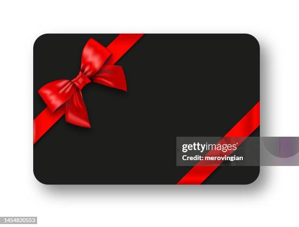 bildbanksillustrationer, clip art samt tecknat material och ikoner med gift card with red bow and ribbons - knut