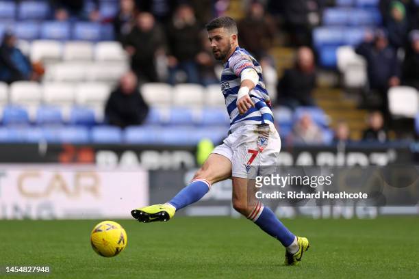 Shane Long of Reading scores the second goal during the Emirates FA Cup Third Round match at the Select Car Leasing Stadium on January 07, 2023 in...