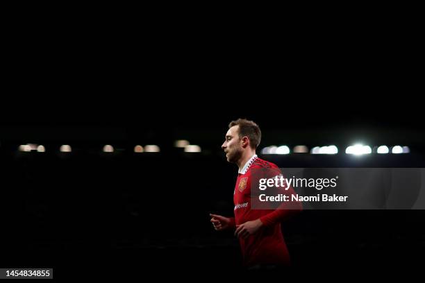 Christian Eriksen of Manchester United during the Emirates FA Cup Third Round match between Manchester United and Everton at Old Trafford on January...