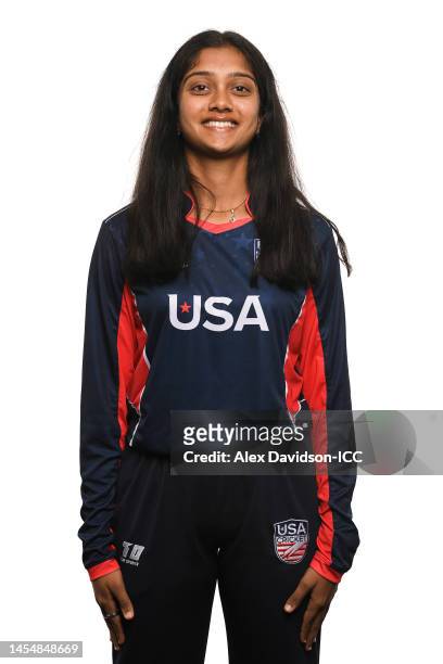 Pooja Shah of USA poses for a portrait prior to the ICC Women's U19 T20 World Cup 2023 on January 07, 2023 in Johannesburg, South Africa.
